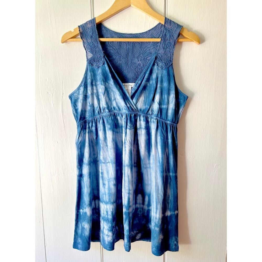 Alobe Star tie dye sleeveless dress size large blue tunic